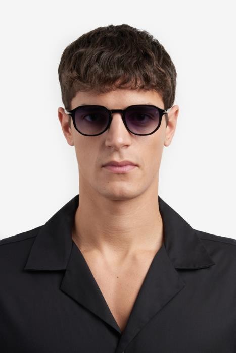Sunglasses David Beckham Db 1140/S 206607 (807 08) color black shape geometric lenses dk blue shaded