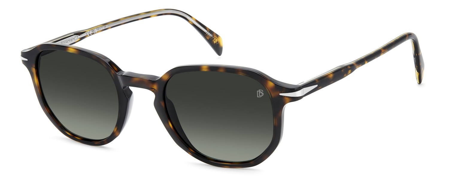 Occhiali da sole David Beckham Db 1140/S 206607 086 LB colore havana forma rettangolare lenti green shaded polarized