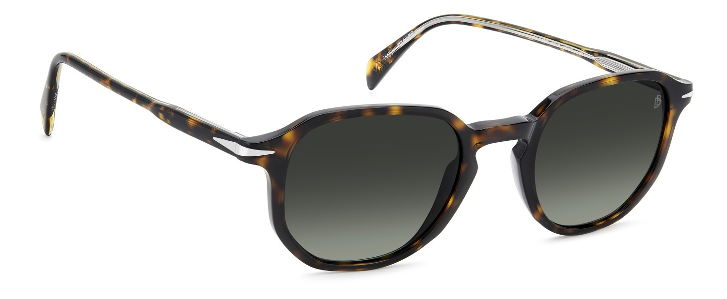 Occhiali da sole David Beckham Db 1140/S 206607 086 LB colore havana forma rettangolare lenti green shaded polarized