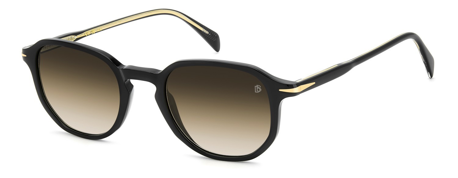 Sunglasses David Beckham Db 1140/S 206607 807 N4 color black shape rectangle lenses brown shaded brick