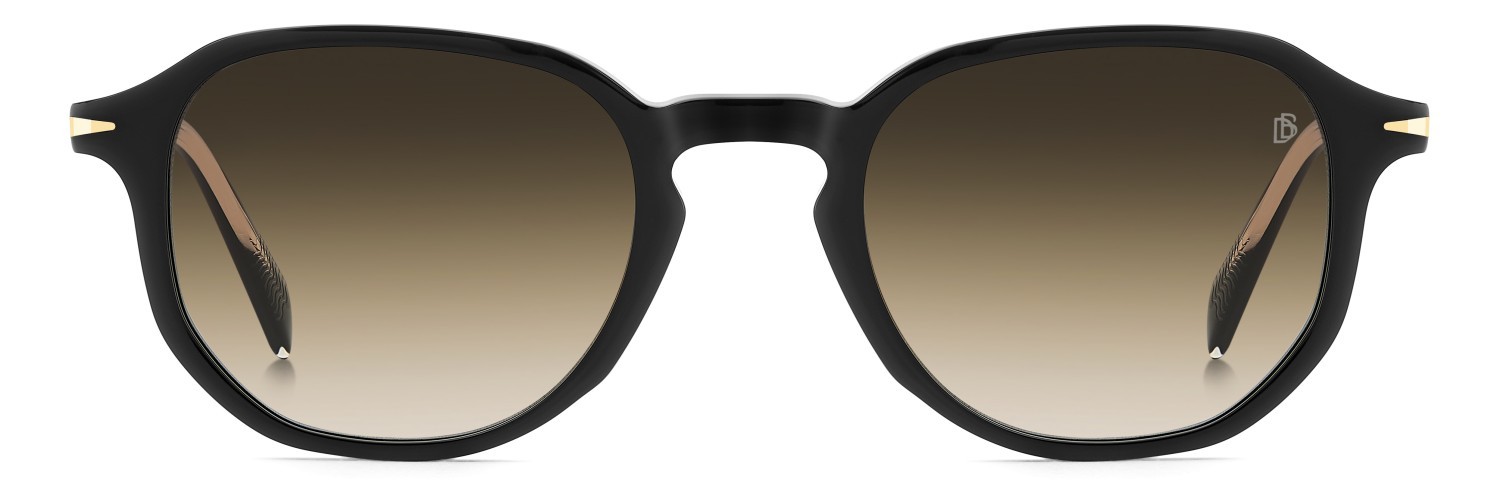 Sunglasses David Beckham Db 1140/S 206607 807 N4 color black shape rectangle lenses brown shaded brick