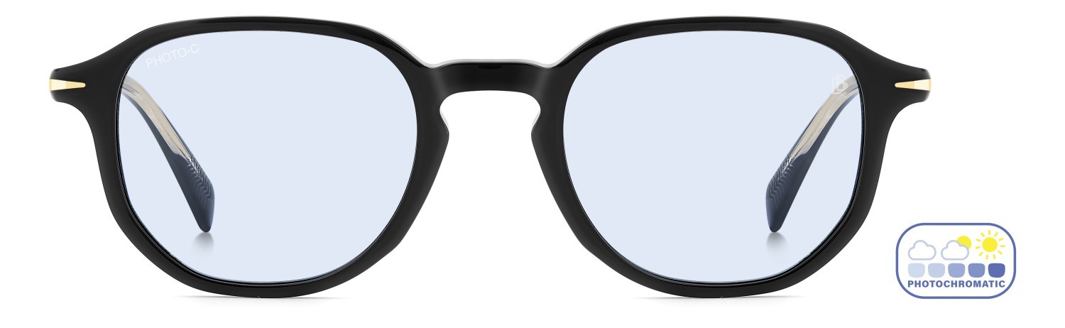 Sunglasses David Beckham Db 1140/S 206607 807 QZ color black shape rectangle lenses azure photocromatic