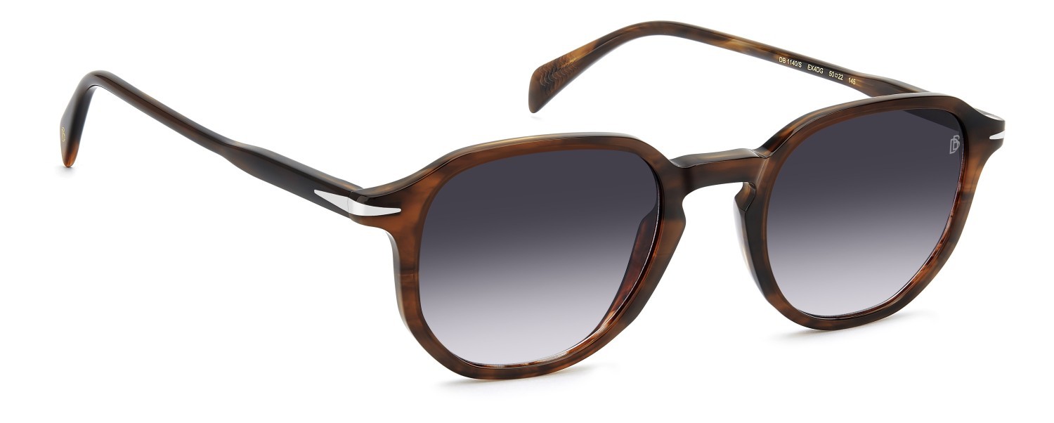 Occhiali da sole David Beckham Db 1140/S 206607 EX4 DG colore brown horn forma rettangolare lenti violet shaded
