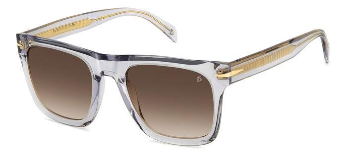 Sunglasses David Beckham Db 7000/S FLAT 206608 (63M HA) color crystal grey shape square lenses brown shaded