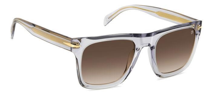 Sunglasses David Beckham Db 7000/S FLAT 206608 (63M HA) color crystal grey shape square lenses brown shaded