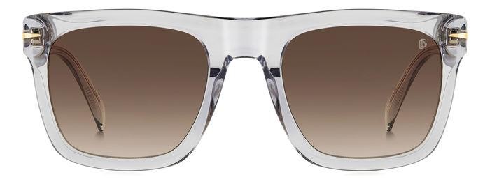 Sunglasses David Beckham Db 7000/S FLAT 206608 (63M HA) color crystal grey shape square lenses brown shaded