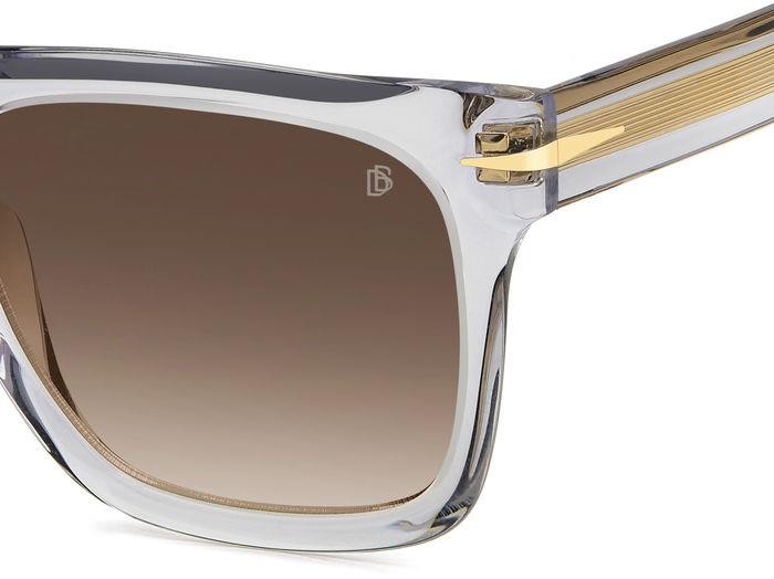 Sunglasses David Beckham Db 7000/S FLAT 206608 (63M HA) color crystal grey shape square lenses brown shaded