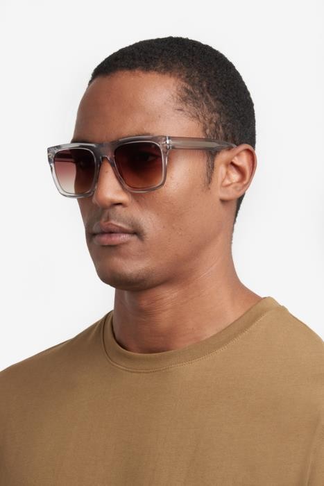 Sunglasses David Beckham Db 7000/S FLAT 206608 (63M HA) color crystal grey shape square lenses brown shaded