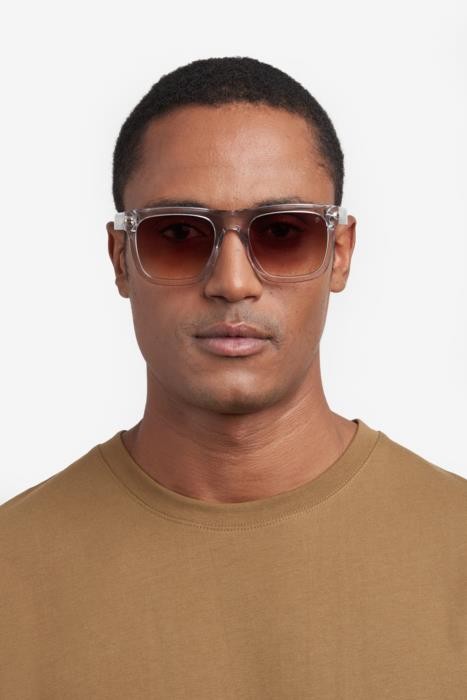 Sunglasses David Beckham Db 7000/S FLAT 206608 (63M HA) color crystal grey shape square lenses brown shaded