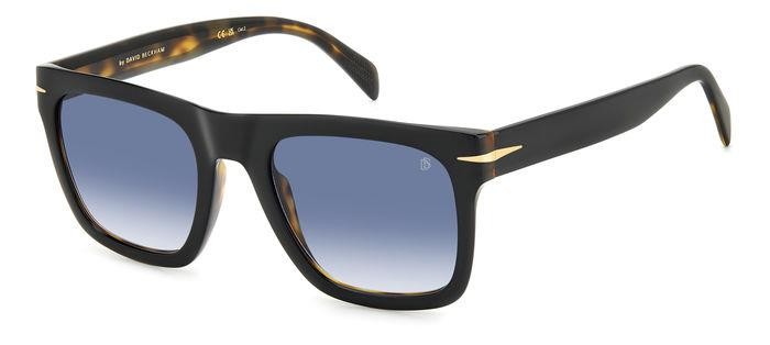 Sunglasses David Beckham Db 7000/S FLAT 206608 (WR7 08) color black havana shape square lenses dk blue shaded