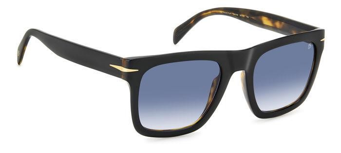 Sunglasses David Beckham Db 7000/S FLAT 206608 (WR7 08) color black havana shape square lenses dk blue shaded