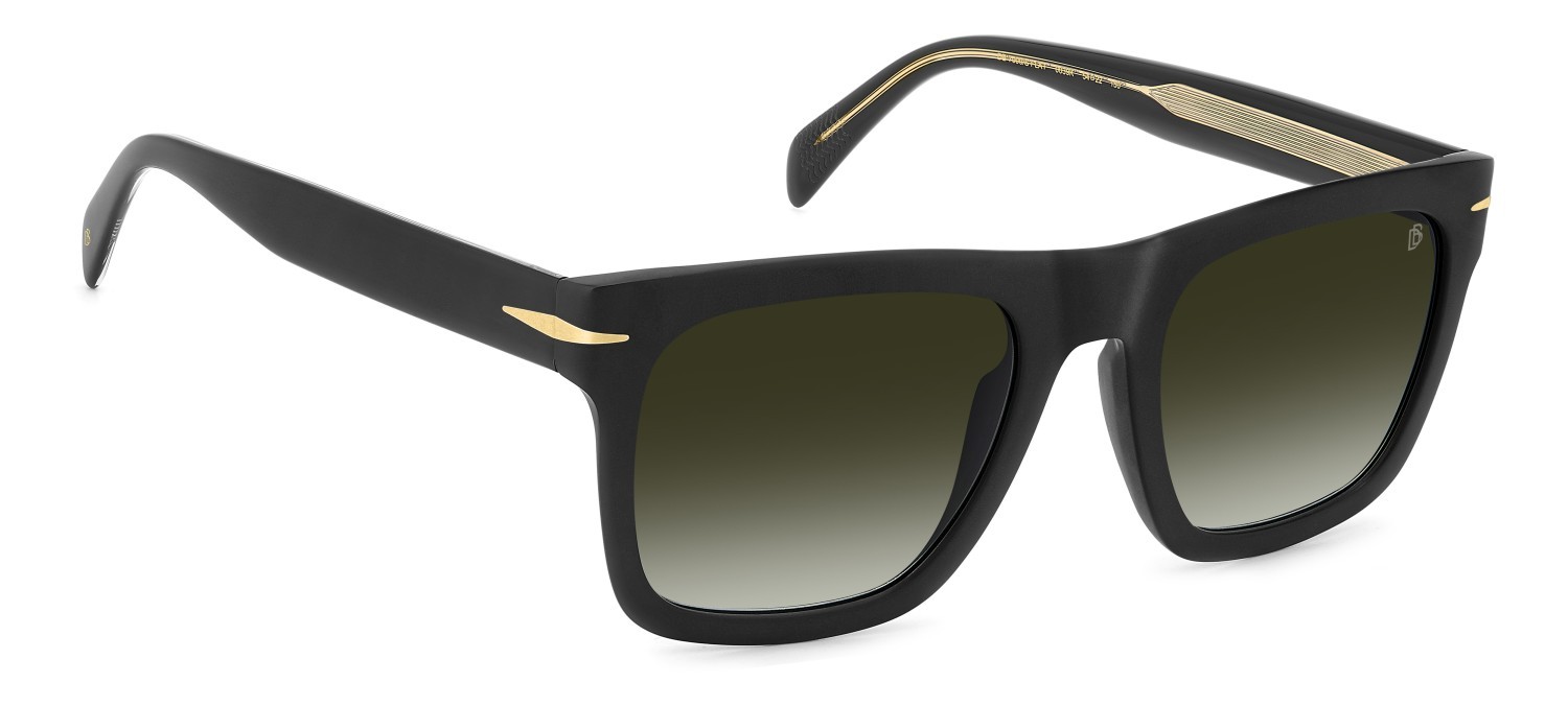 Sunglasses David Beckham Db 7000/S FLAT 206608 003 9K color matte black shape rectangle lenses green shaded