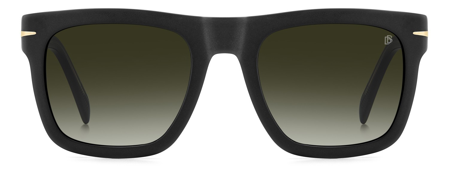 Sunglasses David Beckham Db 7000/S FLAT 206608 003 9K color matte black shape rectangle lenses green shaded