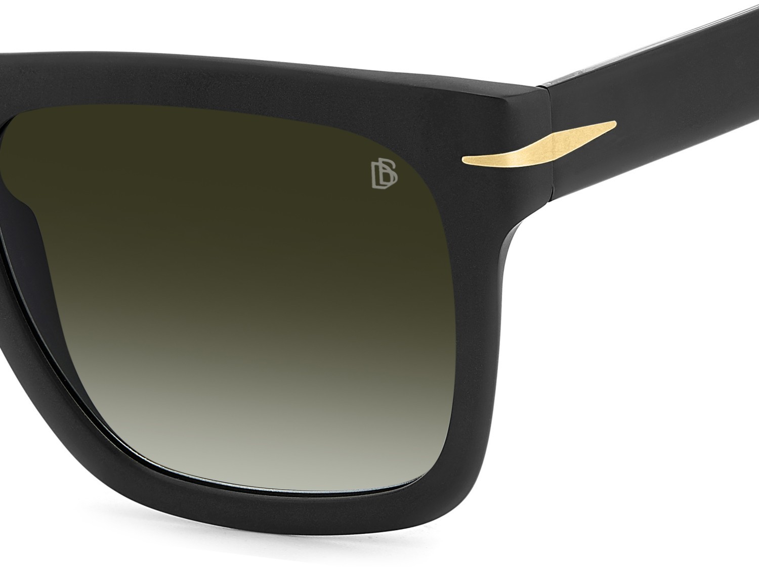 Sunglasses David Beckham Db 7000/S FLAT 206608 003 9K color matte black shape rectangle lenses green shaded