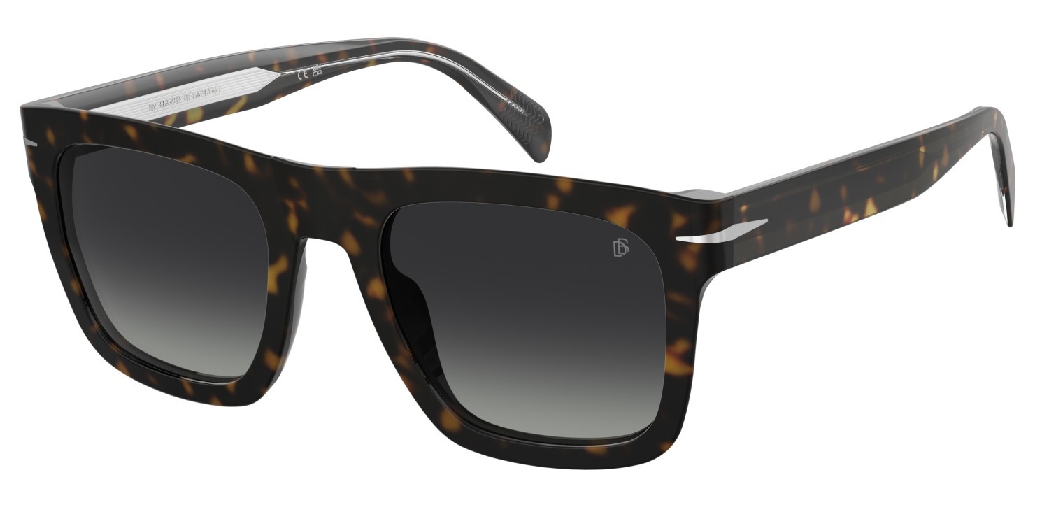 Sonnenbrillen David Beckham Db 7000/S FLAT 206608 086 WJ farbe havana form rechteckig gläser grey shaded polarized