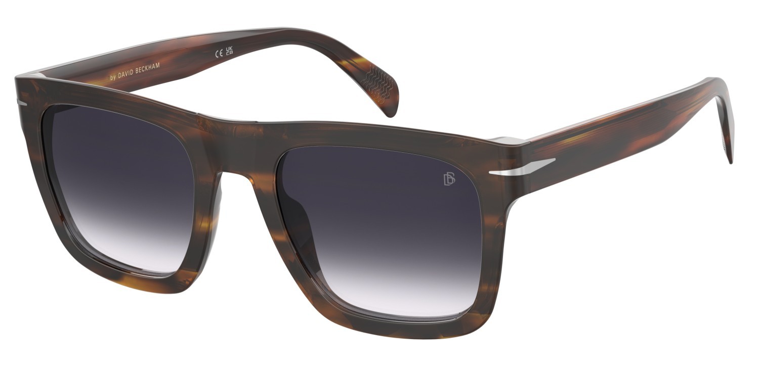 Sunglasses David Beckham Db 7000/S FLAT 206608 WR9 DG color brown havana shape rectangle lenses grey doubleshade