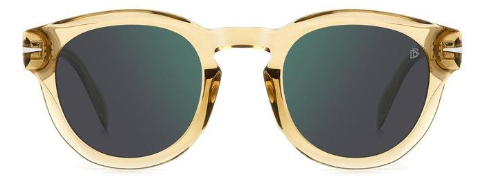 Sonnenbrillen David Beckham Db 7041/S FLAT 206609 (FMP MT) farbe ochre form pantos gläser green mirror
