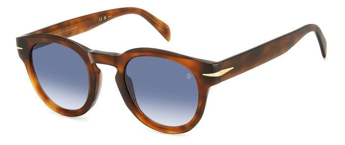 Sunglasses David Beckham Db 7041/S FLAT 206609 (WR9 08) color brown havana shape pantos lenses dk blue shaded