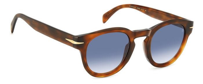 Sunglasses David Beckham Db 7041/S FLAT 206609 (WR9 08) color brown havana shape pantos lenses dk blue shaded