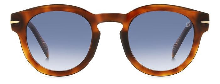Sunglasses David Beckham Db 7041/S FLAT 206609 (WR9 08) color brown havana shape pantos lenses dk blue shaded