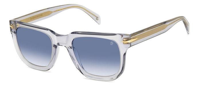 Sunglasses David Beckham Db 7118/S 206610 (63M 08) color crystal grey shape square lenses dk blue shaded