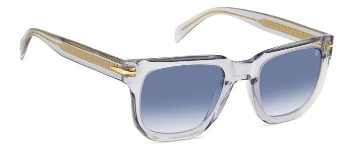 Sunglasses David Beckham Db 7118/S 206610 (63M 08) color crystal grey shape square lenses dk blue shaded