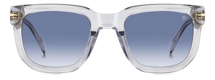 Sunglasses David Beckham Db 7118/S 206610 (63M 08) color crystal grey shape square lenses dk blue shaded