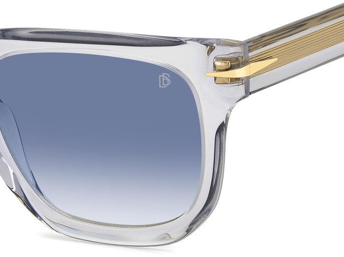 Sunglasses David Beckham Db 7118/S 206610 (63M 08) color crystal grey shape square lenses dk blue shaded