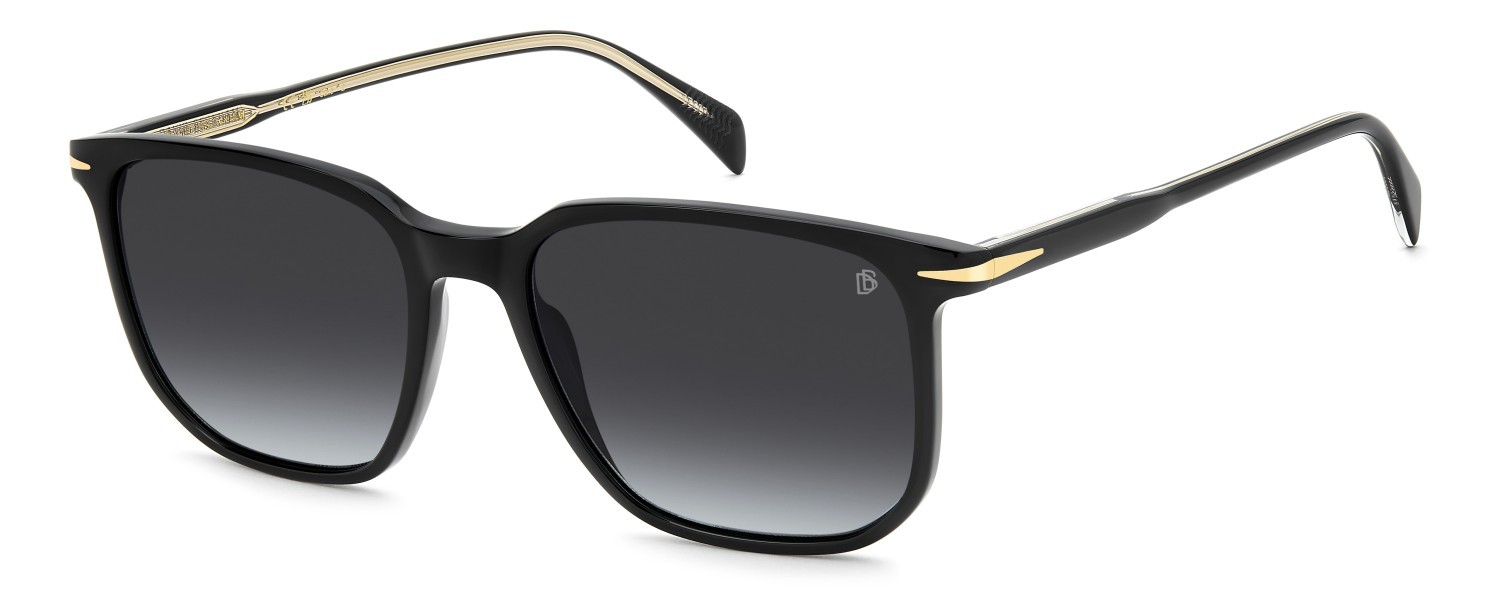 Sunglasses David Beckham Db 1141/S 206611 807 WJ color black shape rectangle lenses grey shaded polarized