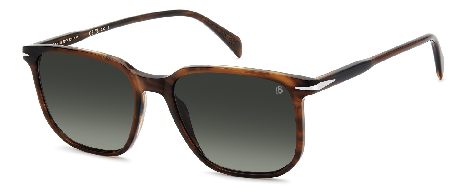 Sunglasses David Beckham Db 1141/S 206611 EX4 LB color brown horn shape rectangle lenses green shaded polarized