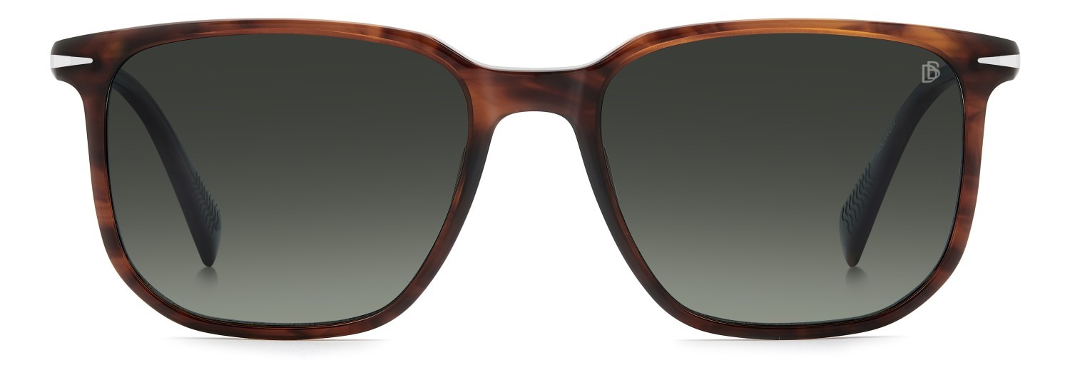 Sunglasses David Beckham Db 1141/S 206611 EX4 LB color brown horn shape rectangle lenses green shaded polarized