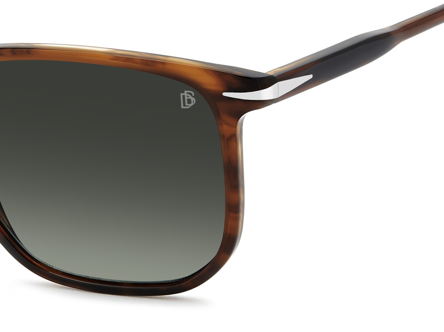 Sunglasses David Beckham Db 1141/S 206611 EX4 LB color brown horn shape rectangle lenses green shaded polarized