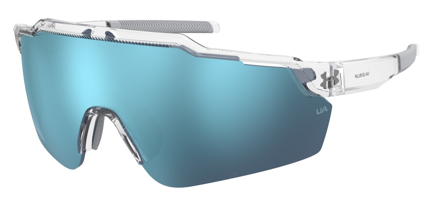 Sonnenbrillen Under Armour Ua Levelup 206626 63M W1 farbe crystal grey form maske gläser blue multilayer oleophobic