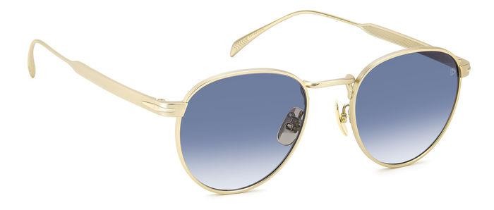 Sunglasses David Beckham Db 1142/S 206636 (AOZ 08) color matte gold shape pantos lenses dk blue shaded