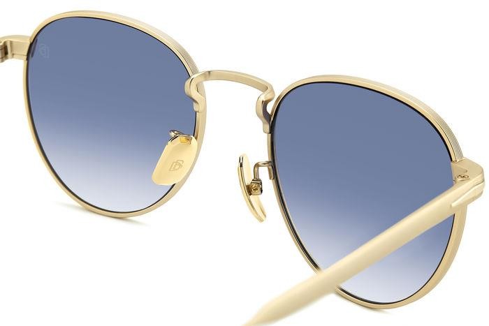 Sunglasses David Beckham Db 1142/S 206636 (AOZ 08) color matte gold shape pantos lenses dk blue shaded