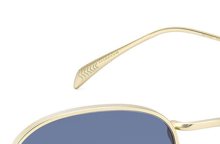 Sunglasses David Beckham Db 1142/S 206636 (AOZ 08) color matte gold shape pantos lenses dk blue shaded