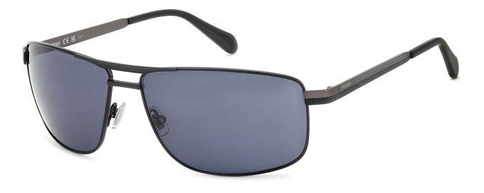 Occhiali da sole Fossil Fos 2141/S 206644 (003 IR) colore matte black forma rettangolare lenti grey