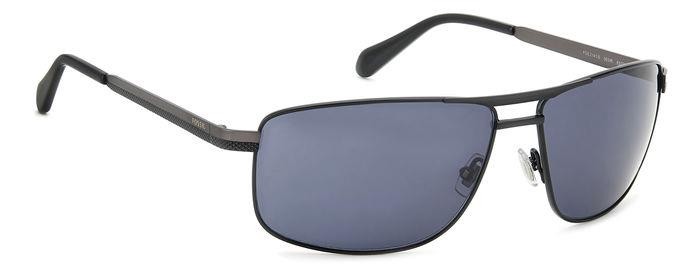 Occhiali da sole Fossil Fos 2141/S 206644 (003 IR) colore matte black forma rettangolare lenti grey