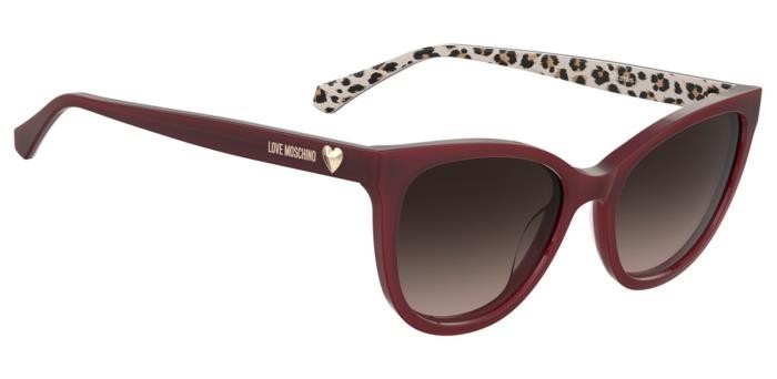 Sonnenbrillen Moschino Love Mol072/S 206660 (WGX HA) farbe pattern red form cat-eye gläser brown shaded