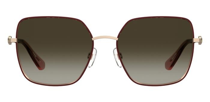 Sonnenbrillen Moschino Love Mol075/S 206664 (6K3 HA) farbe burgundy gold form quadratisch gläser brown shaded