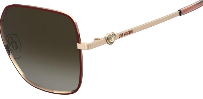 Sonnenbrillen Moschino Love Mol075/S 206664 (6K3 HA) farbe burgundy gold form quadratisch gläser brown shaded