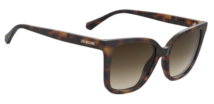 Sunglasses Moschino Love Mol077/S 206684 (05L HA) color havana 2 shape square lenses brown shaded