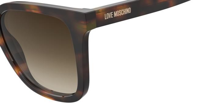 Sunglasses Moschino Love Mol077/S 206684 (05L HA) color havana 2 shape square lenses brown shaded