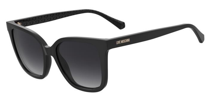 Sunglasses Moschino Love Mol077/S 206684 (807 9O) color black shape square lenses dark grey shaded