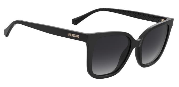 Sunglasses Moschino Love Mol077/S 206684 (807 9O) color black shape square lenses dark grey shaded