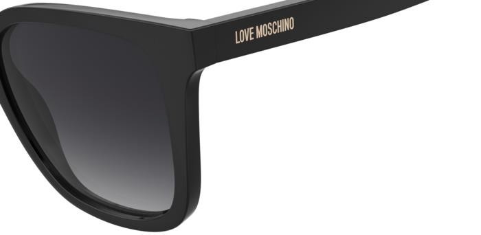 Sunglasses Moschino Love Mol077/S 206684 (807 9O) color black shape square lenses dark grey shaded
