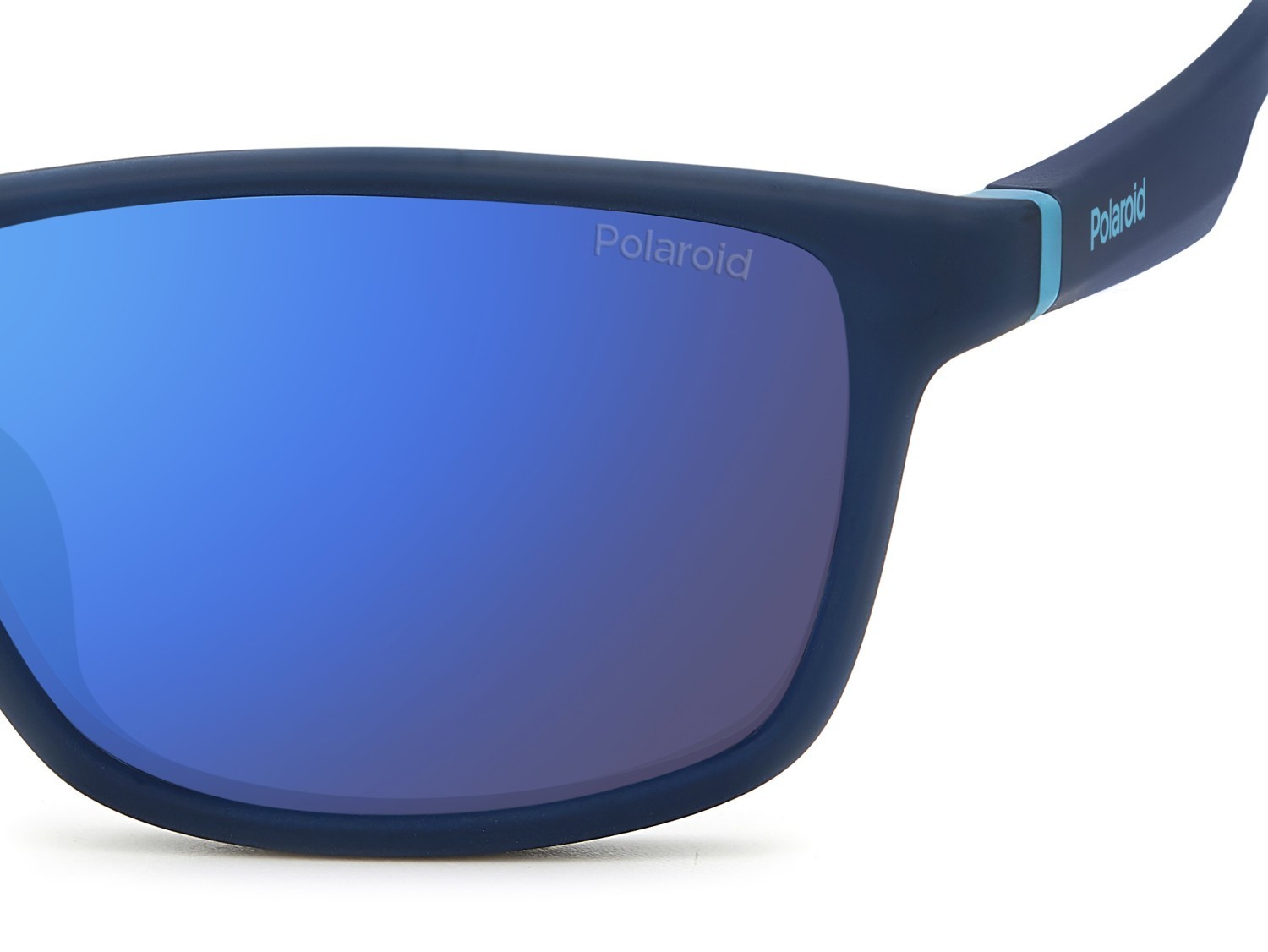 Sunglasses Polaroid Pld 2153/S 206701 (FLL 5X) color matte blue shape rectangle lenses blue mirror polarized