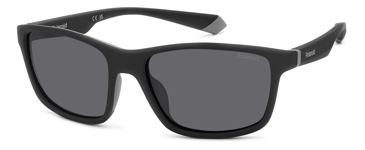 Sunglasses Polaroid Pld 2153/S 206701 (O6W M9) color matte black grey shape rectangle lenses grey polarized