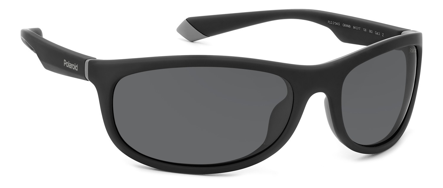 Sunglasses Polaroid Pld 2154/S 206702 (O6W M9) color matte black grey shape rectangle lenses grey polarized