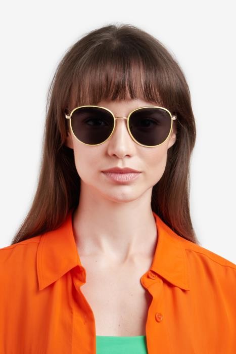 Sonnenbrillen Polaroid Pld 6215/S 206705 (DYG M9) farbe gold yellow form pantos gläser grey polarized